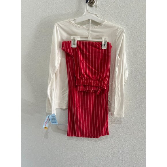 NWT Girls' Size L (10/12) 2pc Striped Adventure Graphic Long Sleeve Holiday PJs - Picture 2 of 4
